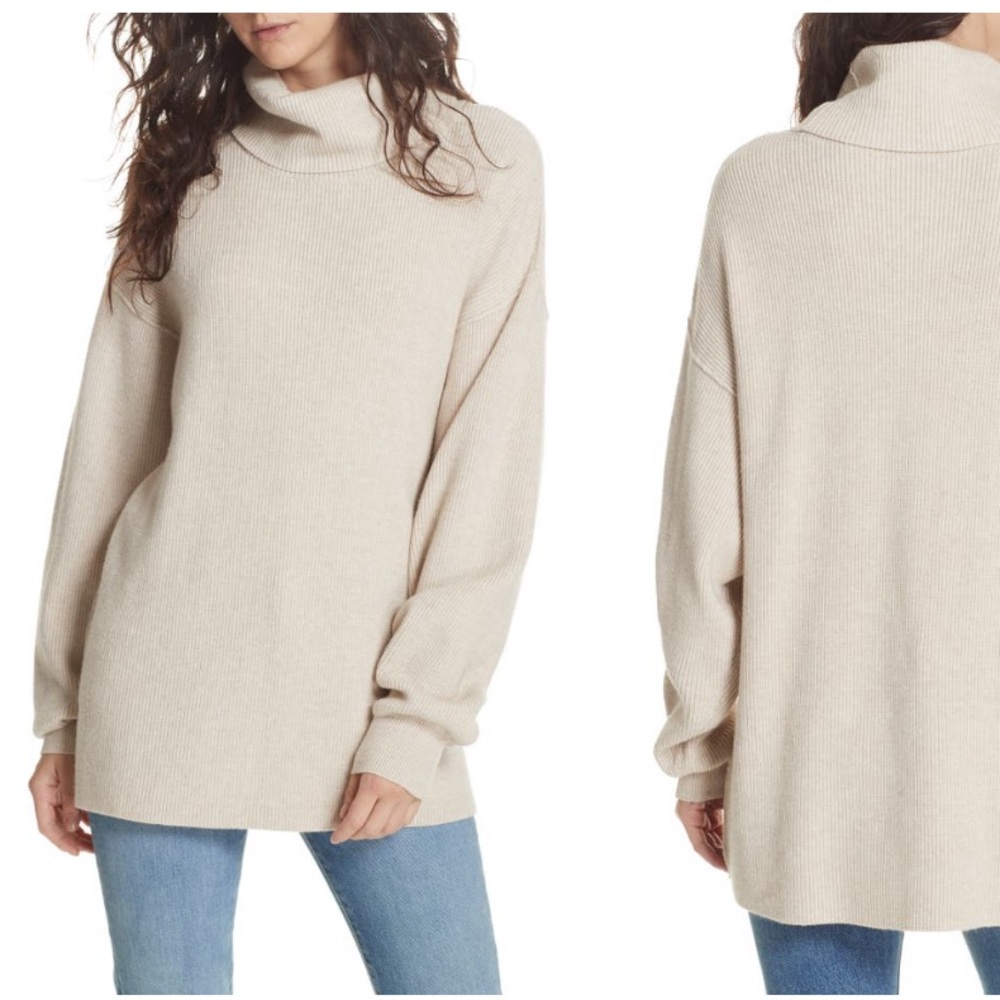 Free People Turtle Neck Tunic Sweater